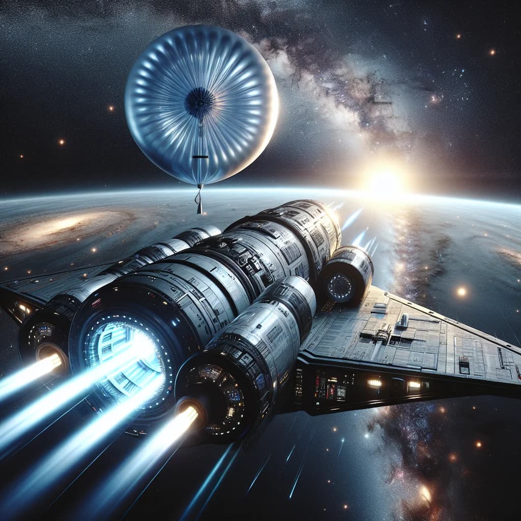 Why would a helium balloon float toward the front of a spaceship accelerating through deep space?