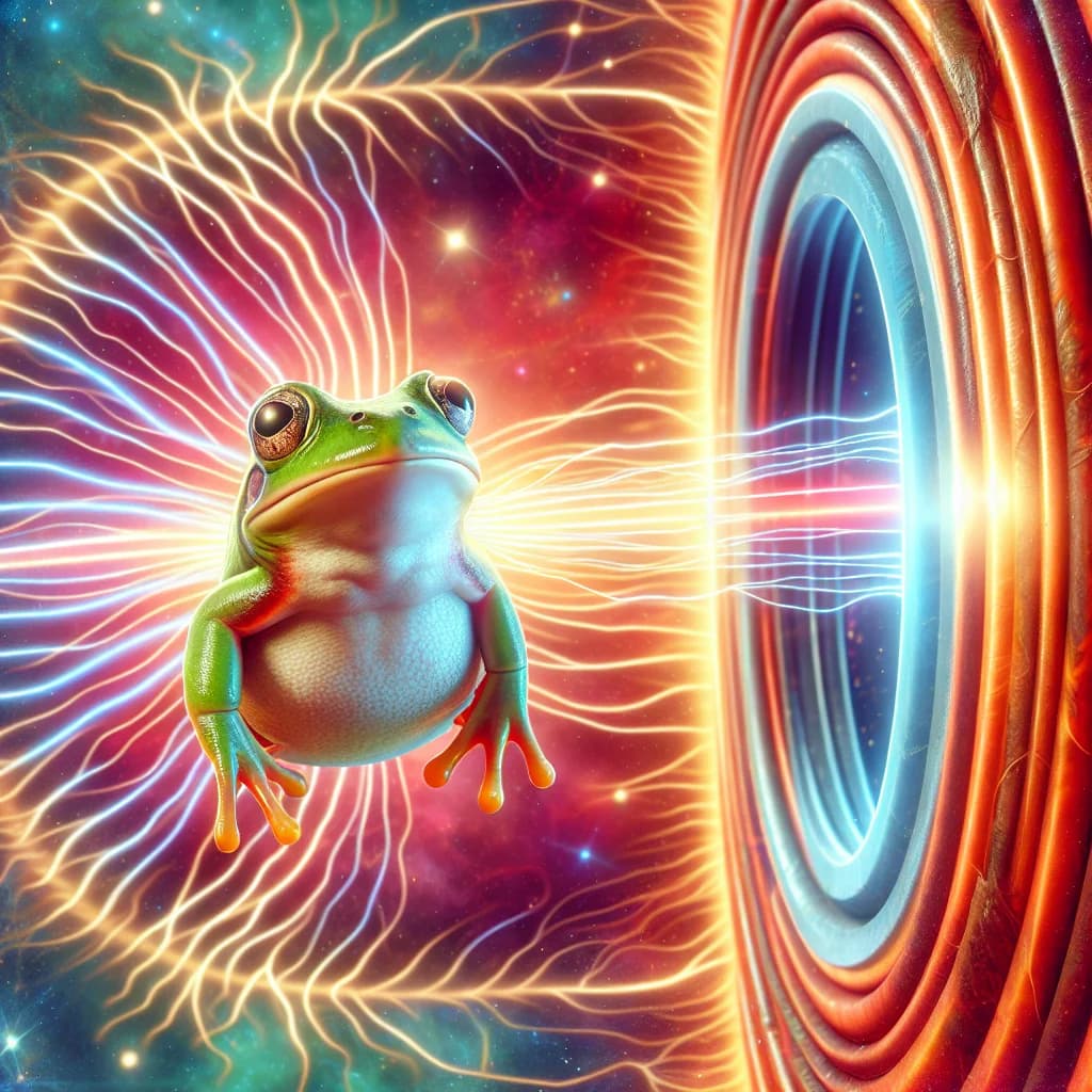 Why would a living frog float in midair when placed inside a sufficiently powerful magnetic field?