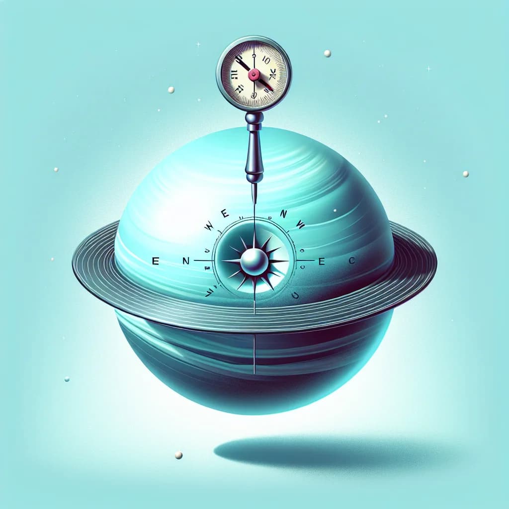 Why would a magnetic compass on Uranus point toward its equator rather than its north or south pole?