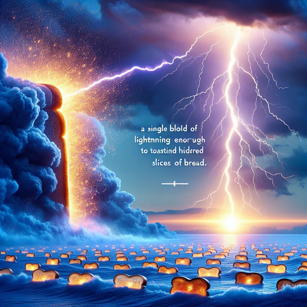 Why would a single bolt of lightning contain enough energy to toast one hundred thousand slices of bread?