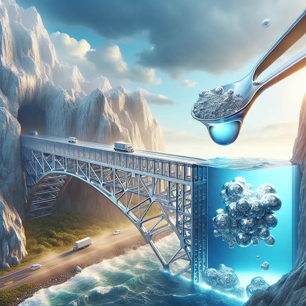 Why would a solid aluminum bridge instantly crumble into powder if touched by a drop of liquid gallium?