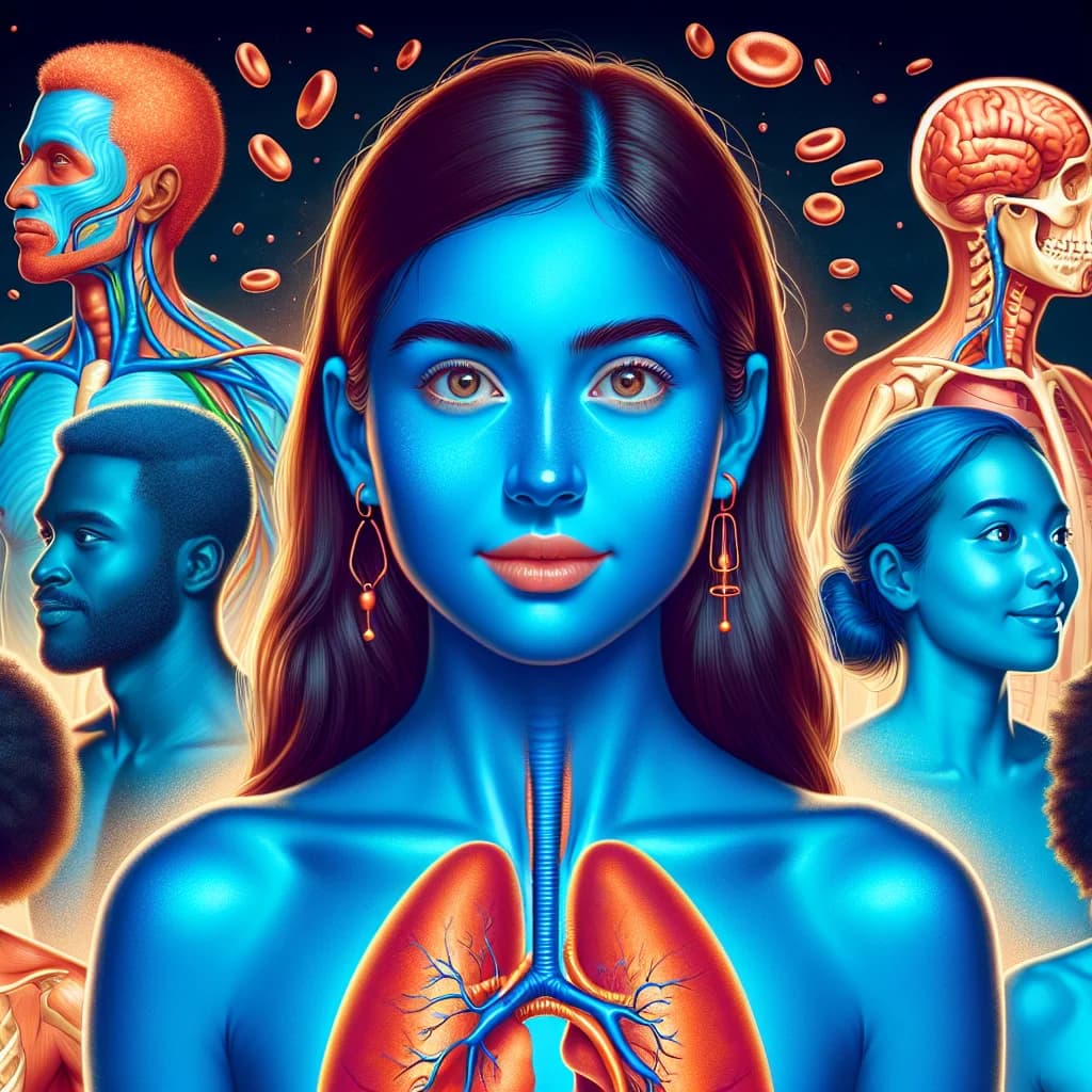 Why would humans have bright blue skin if our blood used copper instead of iron to carry oxygen?