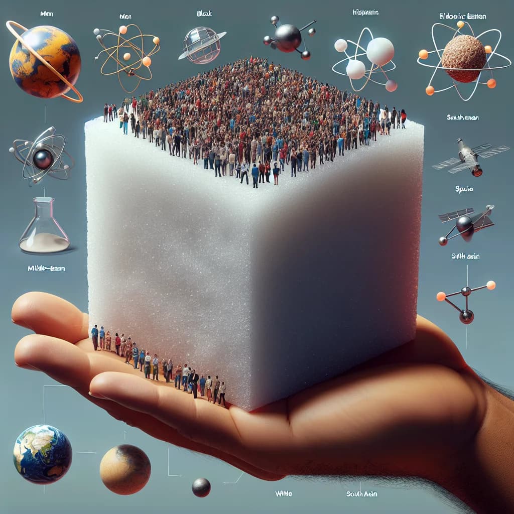 Why would the entire human race fit inside a sugar cube if all atomic empty space was removed?