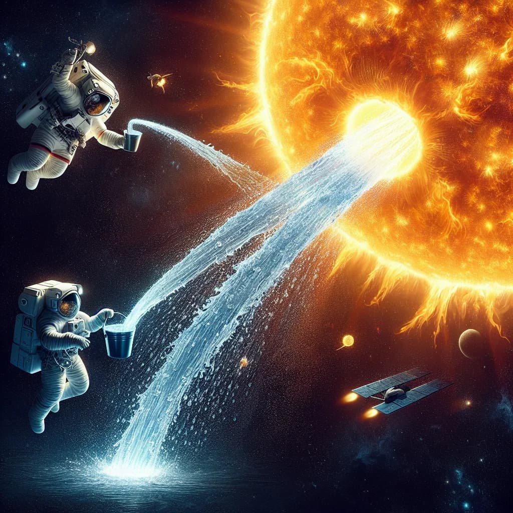 Why would throwing a massive amount of water onto the Sun cause it to burn hotter instead of extinguishing?