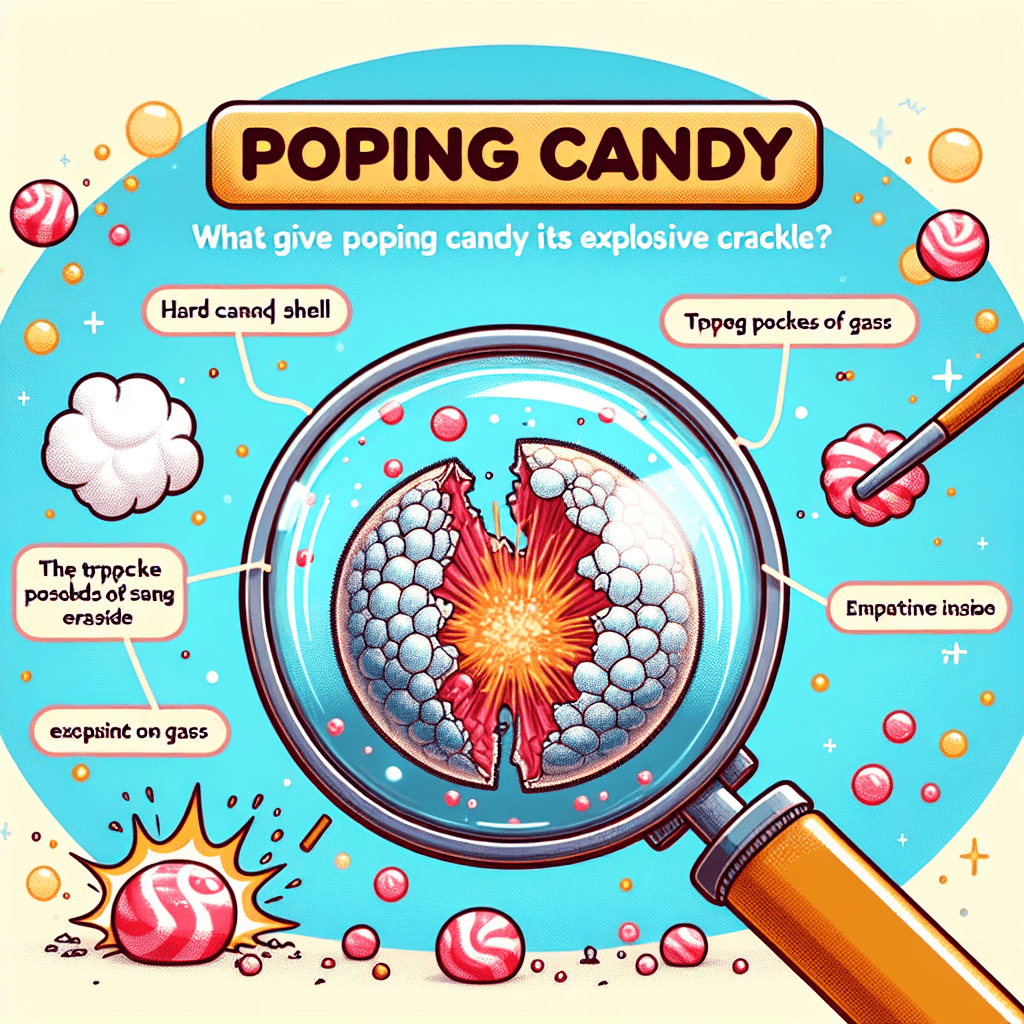 What gives popping candy its signature explosive crackle?