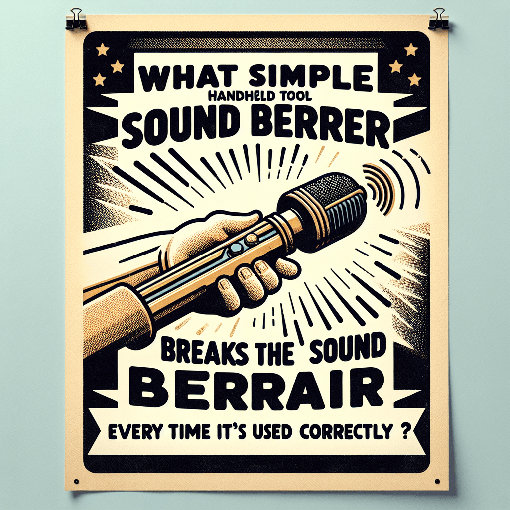 What simple handheld tool breaks the sound barrier every time it's used correctly?