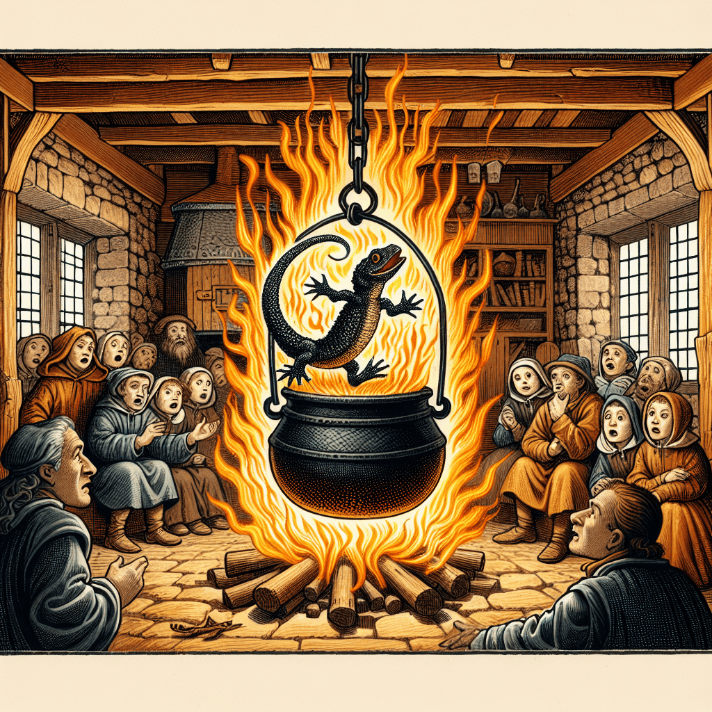 Why did people once believe salamanders were born from and could survive in fire?