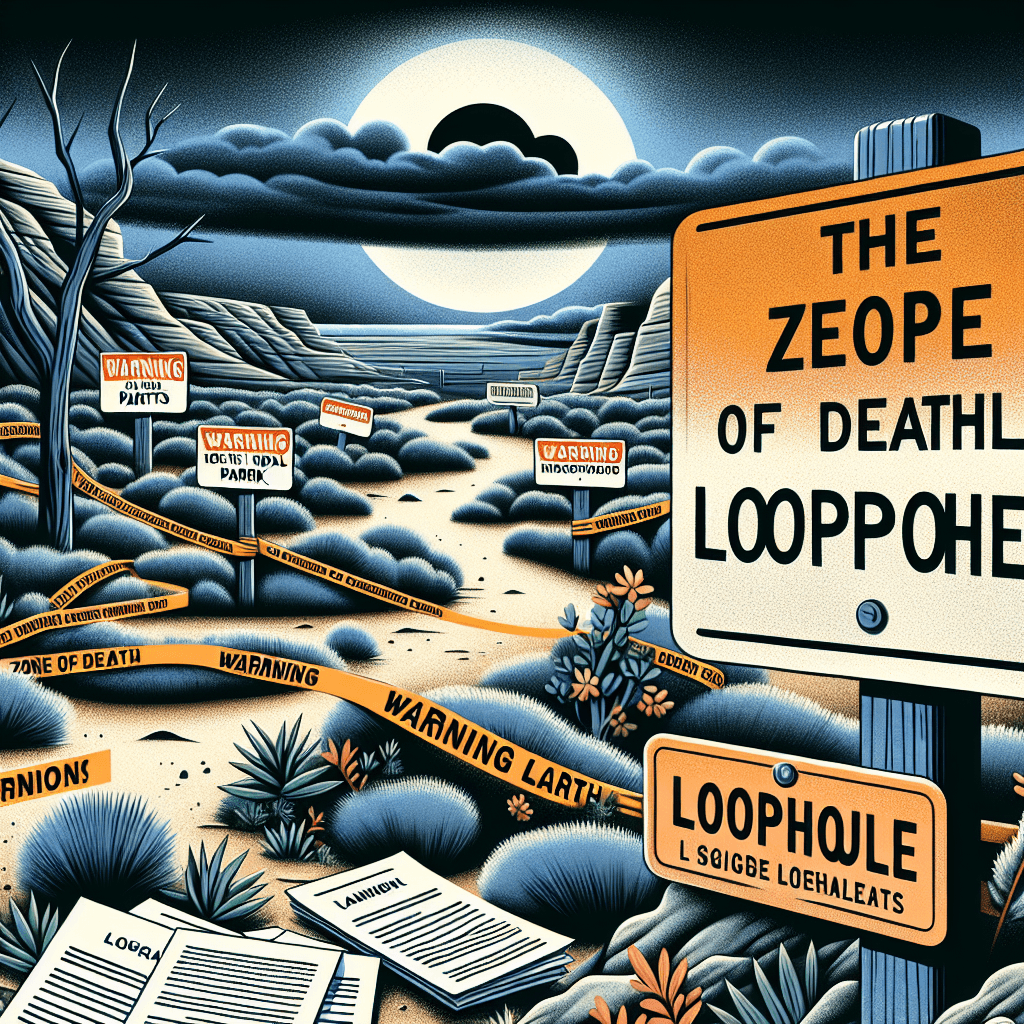 Why does a legal loophole create a 'zone of death' in a US national park?