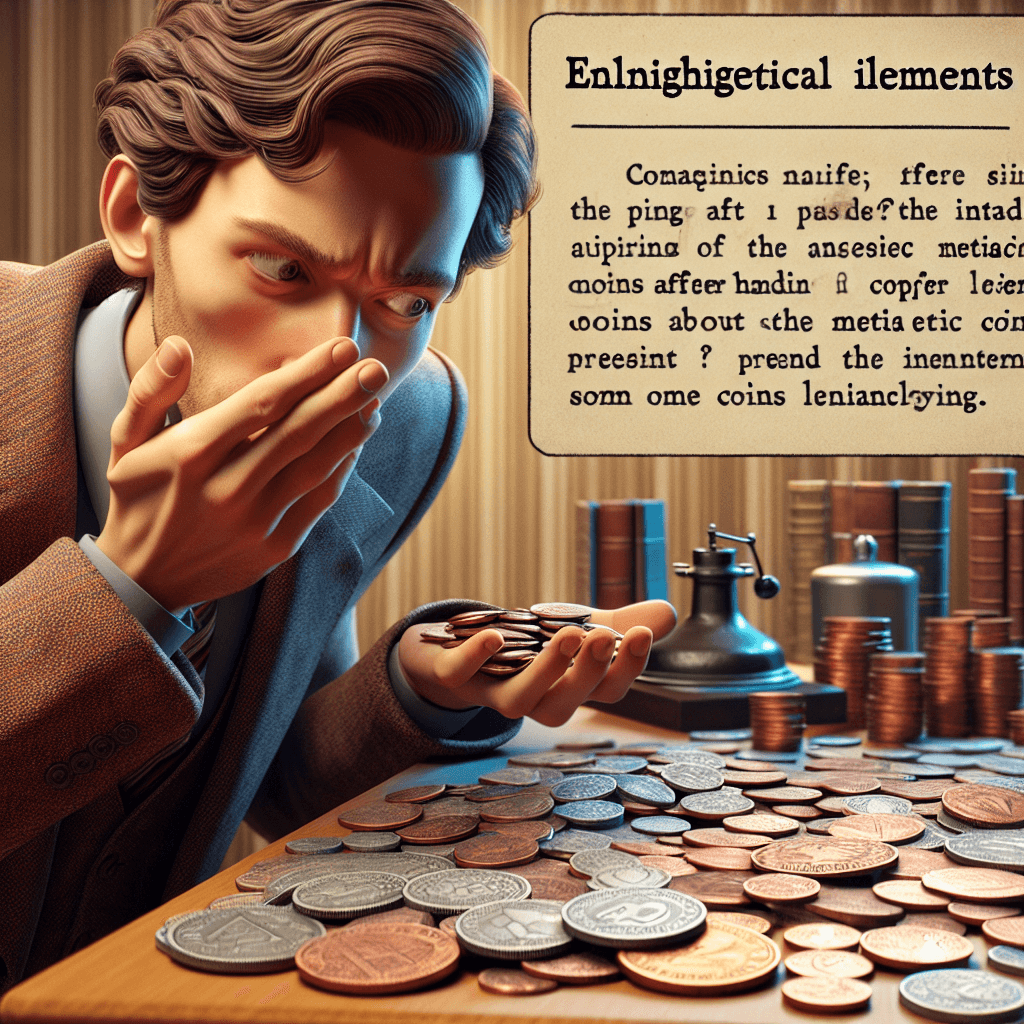 What causes the strange metallic smell on your hands after touching coins?