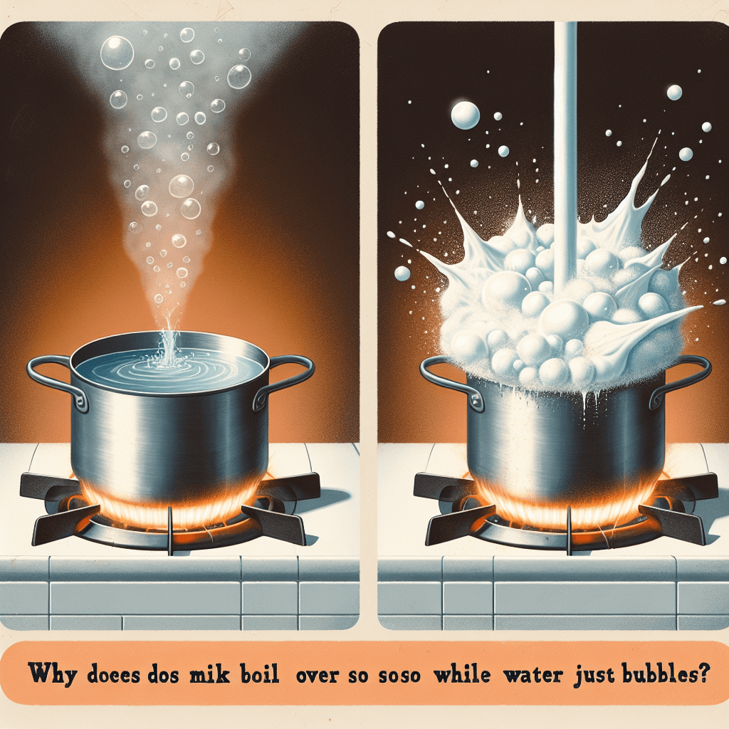 Why does milk boil over so explosively while water just bubbles?
