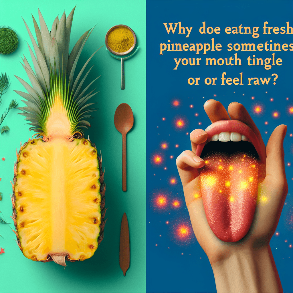 Why does eating fresh pineapple sometimes make your mouth tingle or feel raw?