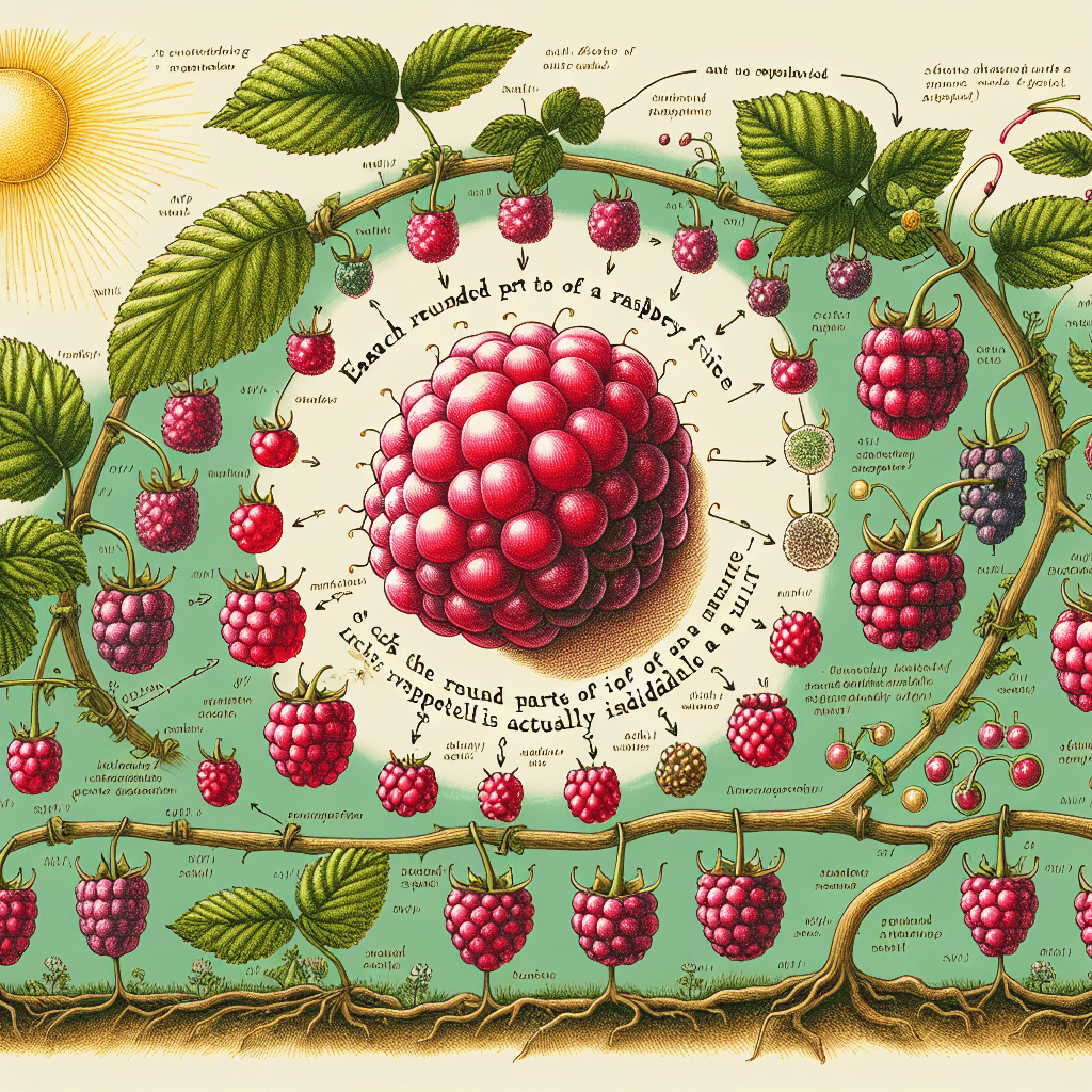 Why is a raspberry actually a cluster of hundreds of tiny individual fruits?