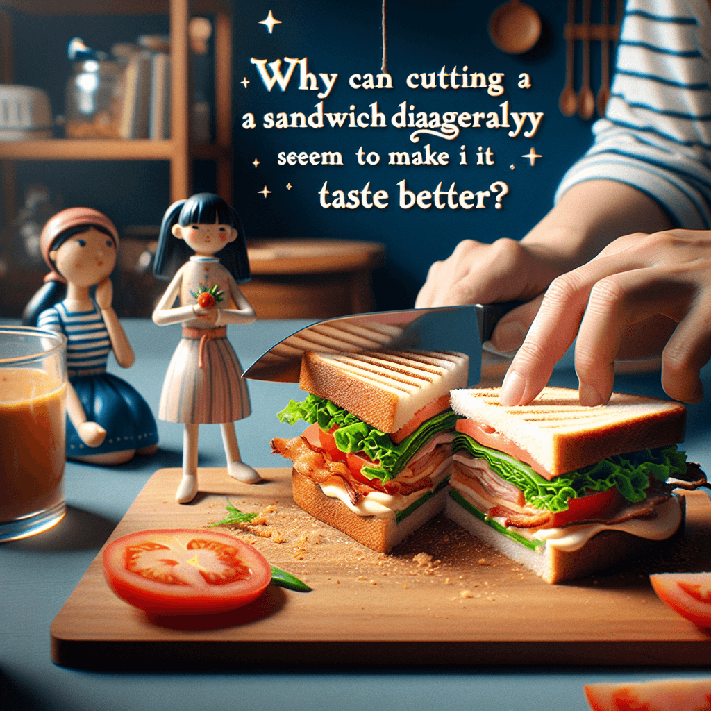Why can cutting a sandwich diagonally seem to make it taste better?