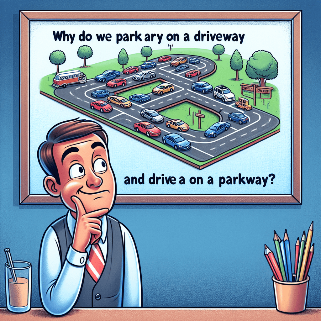 Why do we park on a driveway and drive on a parkway?