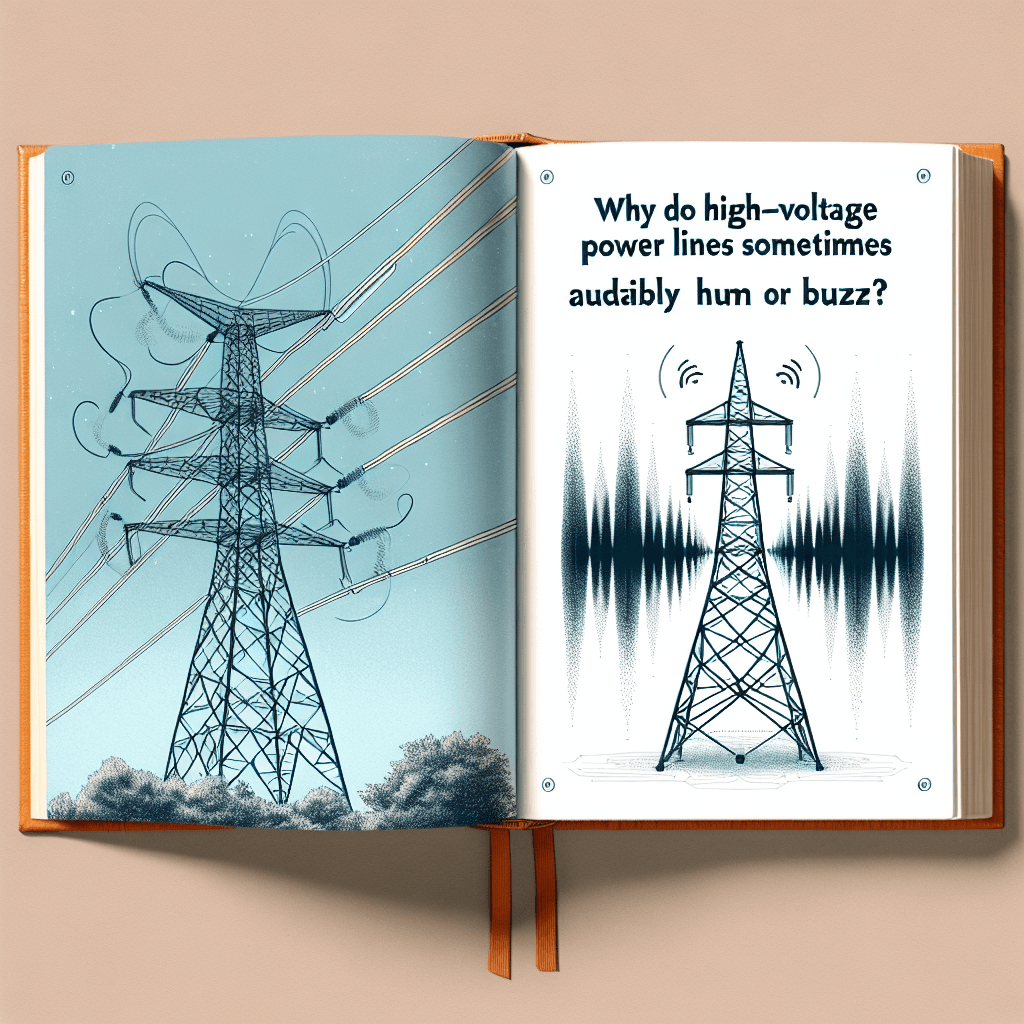 Why do high-voltage power lines sometimes audibly hum or buzz?