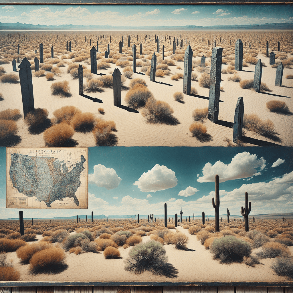 Why are there giant concrete arrows scattered across the American desert?