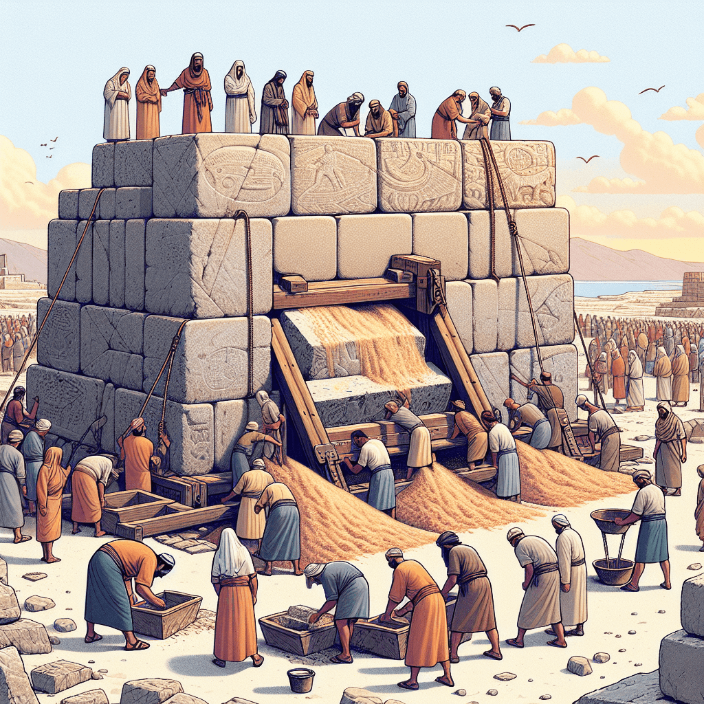How did ancient builders move massive stone blocks using little more than wet sand?