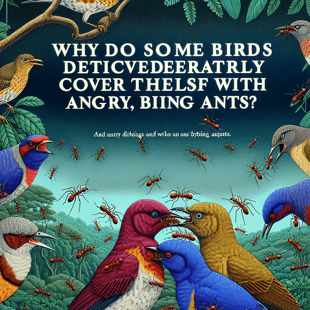 Why do some birds deliberately cover themselves with angry, biting ants?