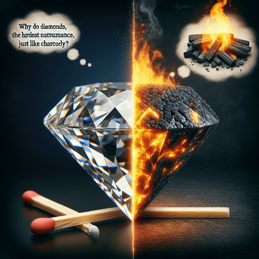 Why do diamonds, the hardest natural substance, burn just like charcoal?
