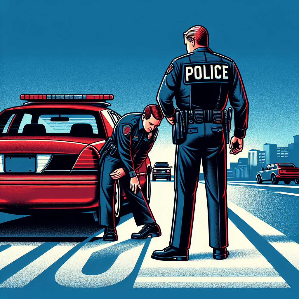 Why do police officers touch the back of a car during a traffic stop?