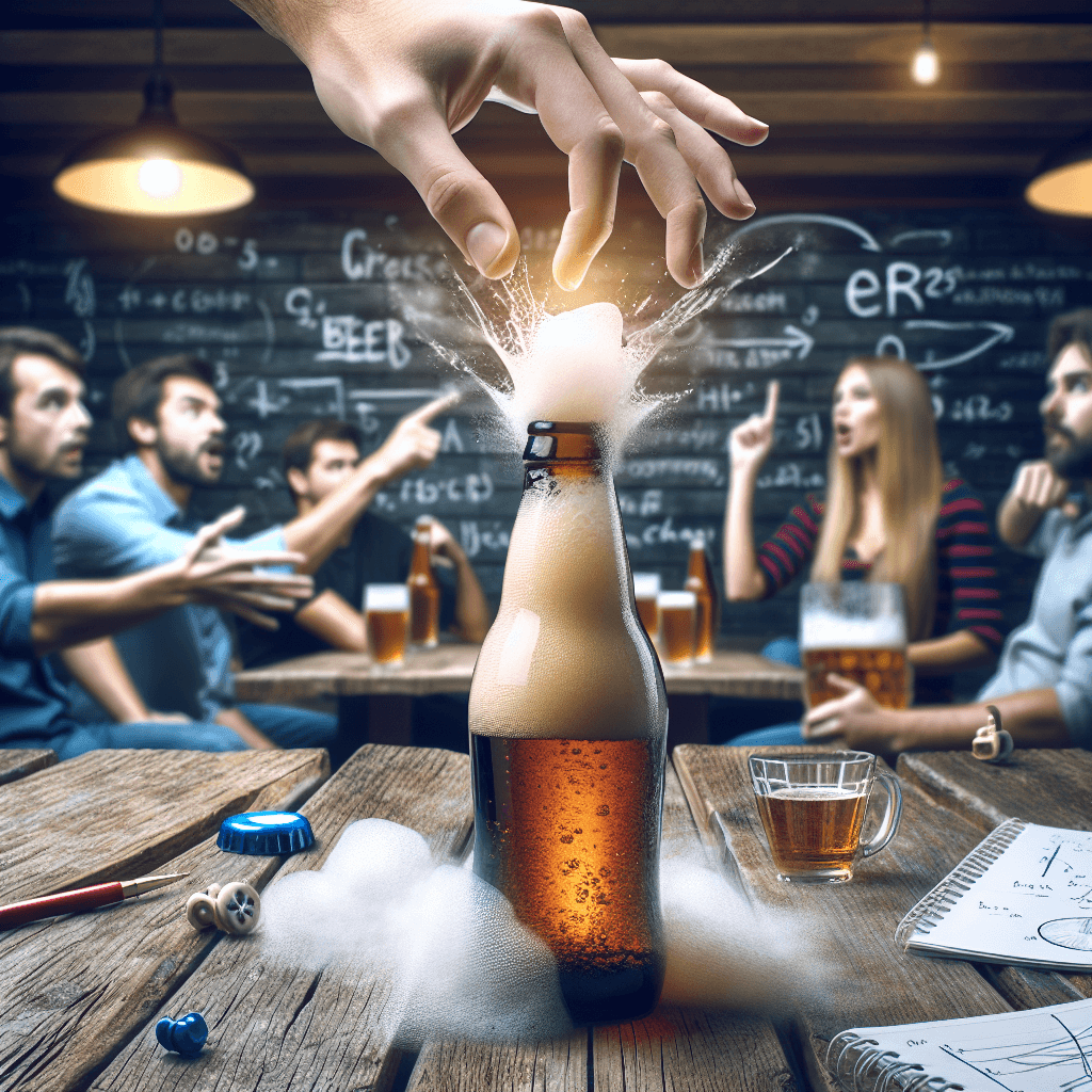 What makes a beer bottle suddenly foam over just from a light tap on top?