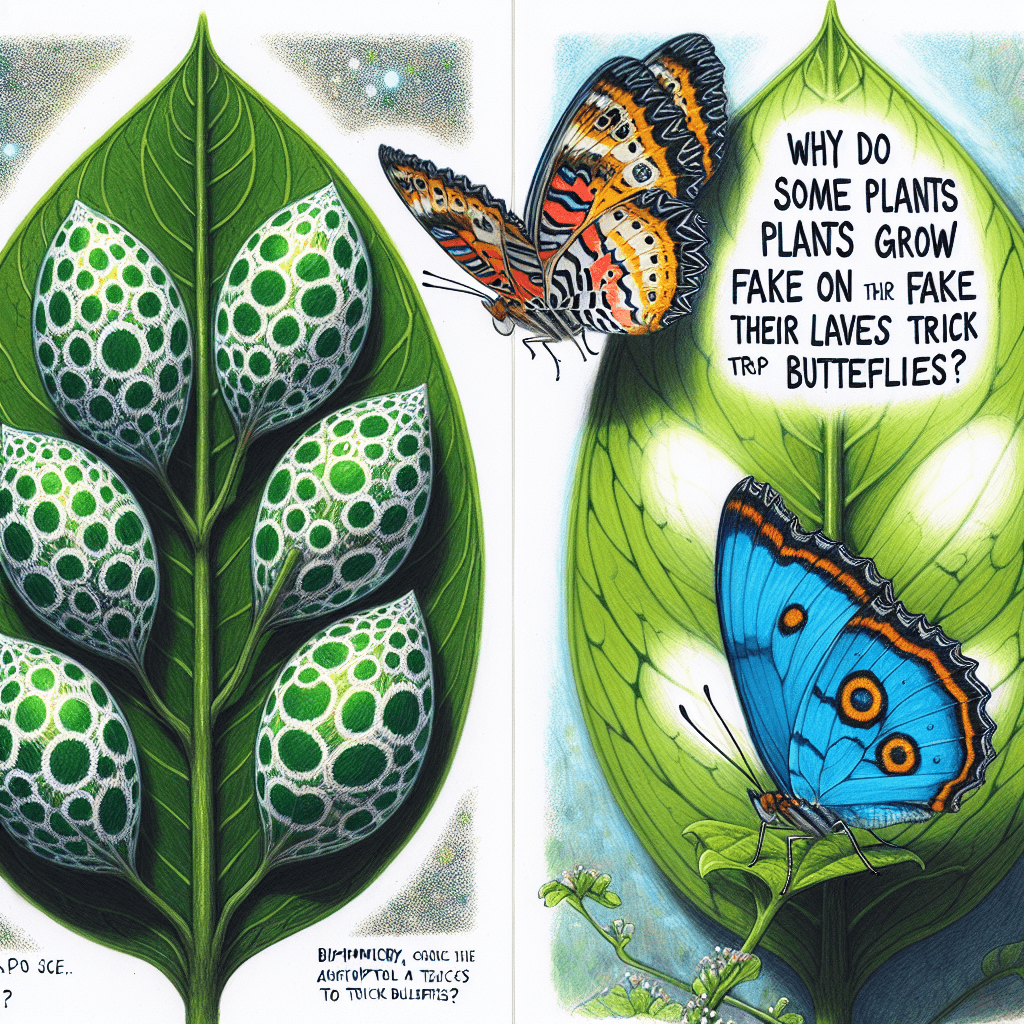 Why do some plants grow fake eggs on their leaves to trick butterflies?
