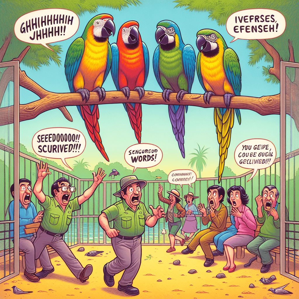 Why were five parrots removed from a zoo for swearing at visitors?