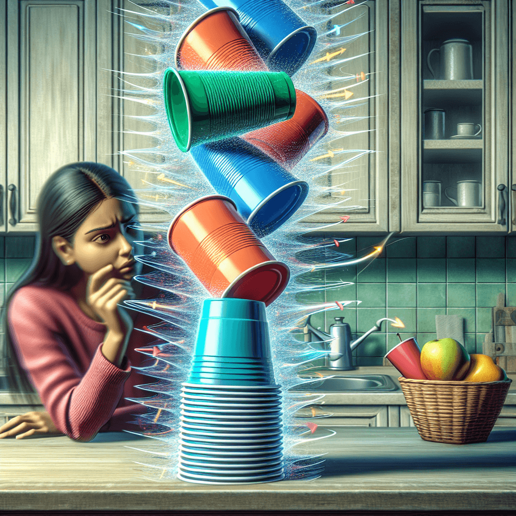 Why do stacked plastic cups sometimes get so impossibly stuck together?