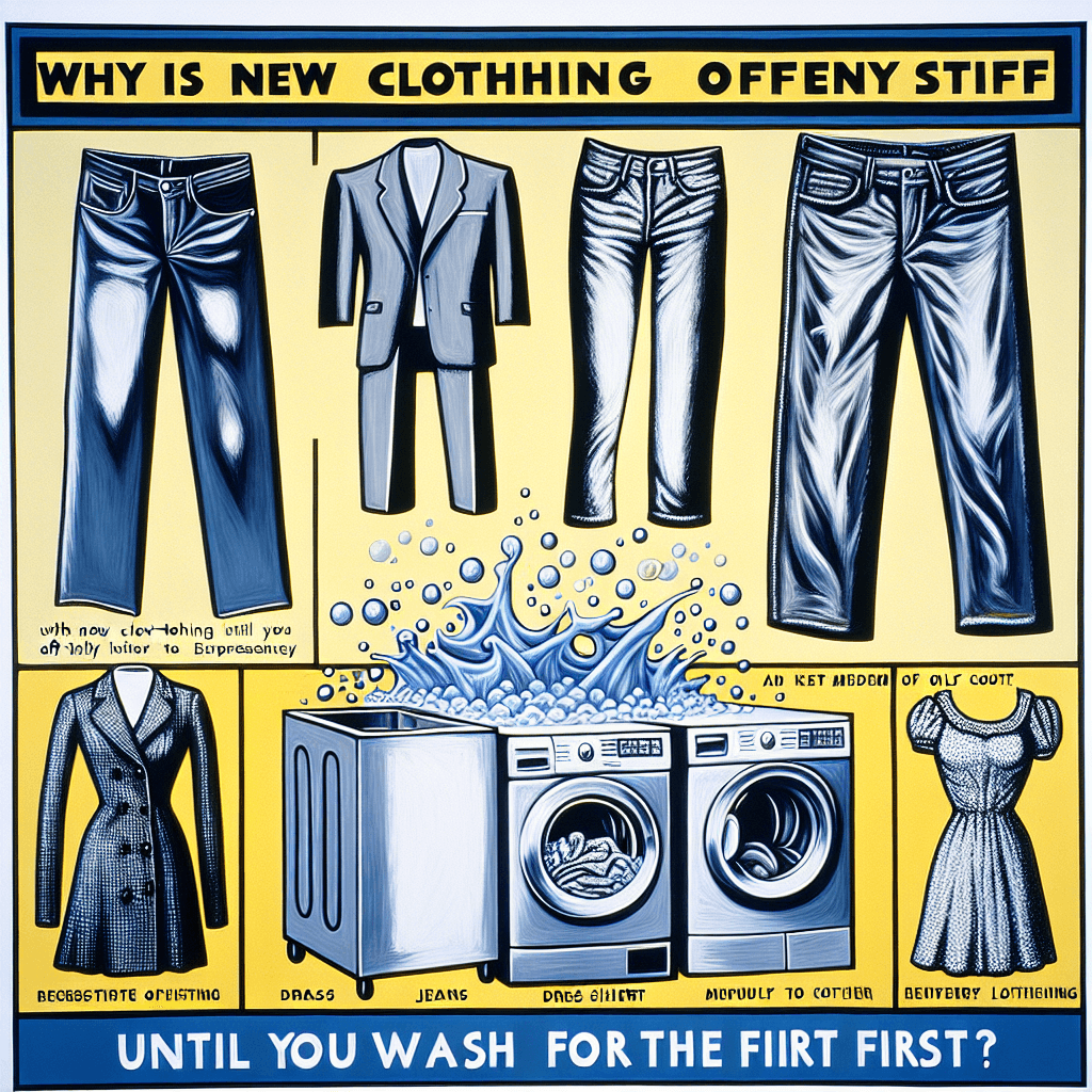 Why is new clothing often stiff until you wash it for the first time?