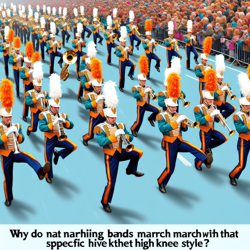 Why do marching bands march with that specific high-knee style?