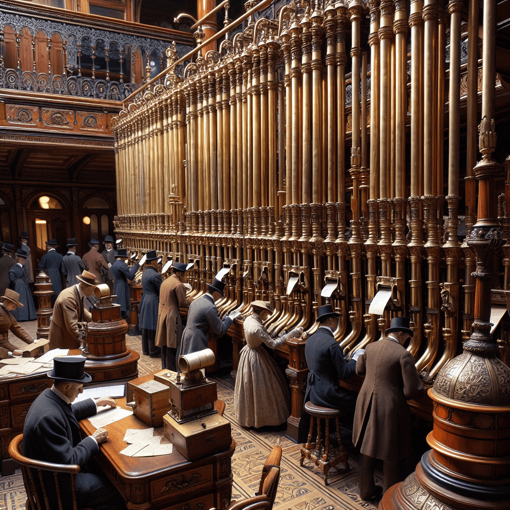 Why did old buildings use networks of air tubes to send mail and cash?