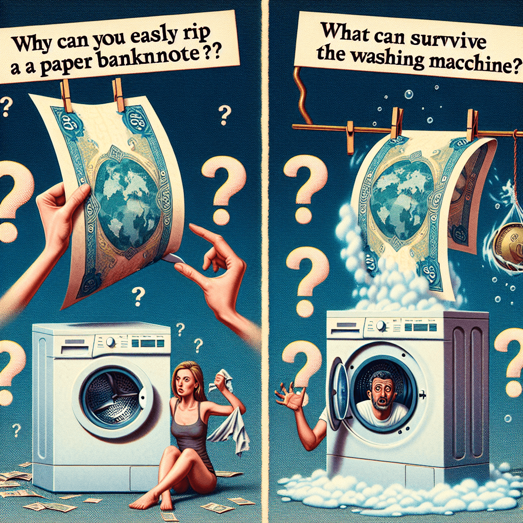 Why can you easily rip a paper banknote that can survive the washing machine?