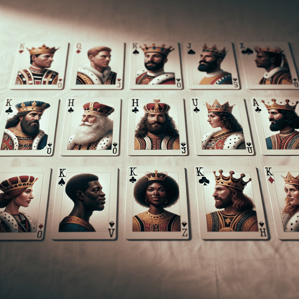 Why are some playing card royals shown in profile while others face forward?