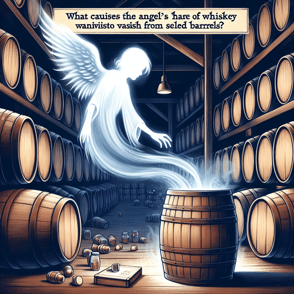 What causes the angel's share of whiskey to vanish from sealed barrels?