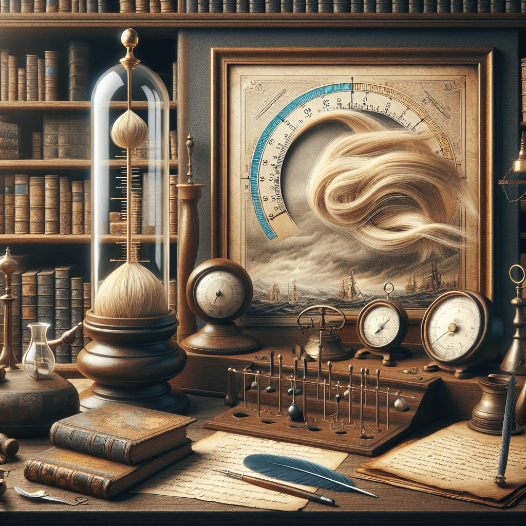 Why was human hair a crucial part of early weather forecasting tools?