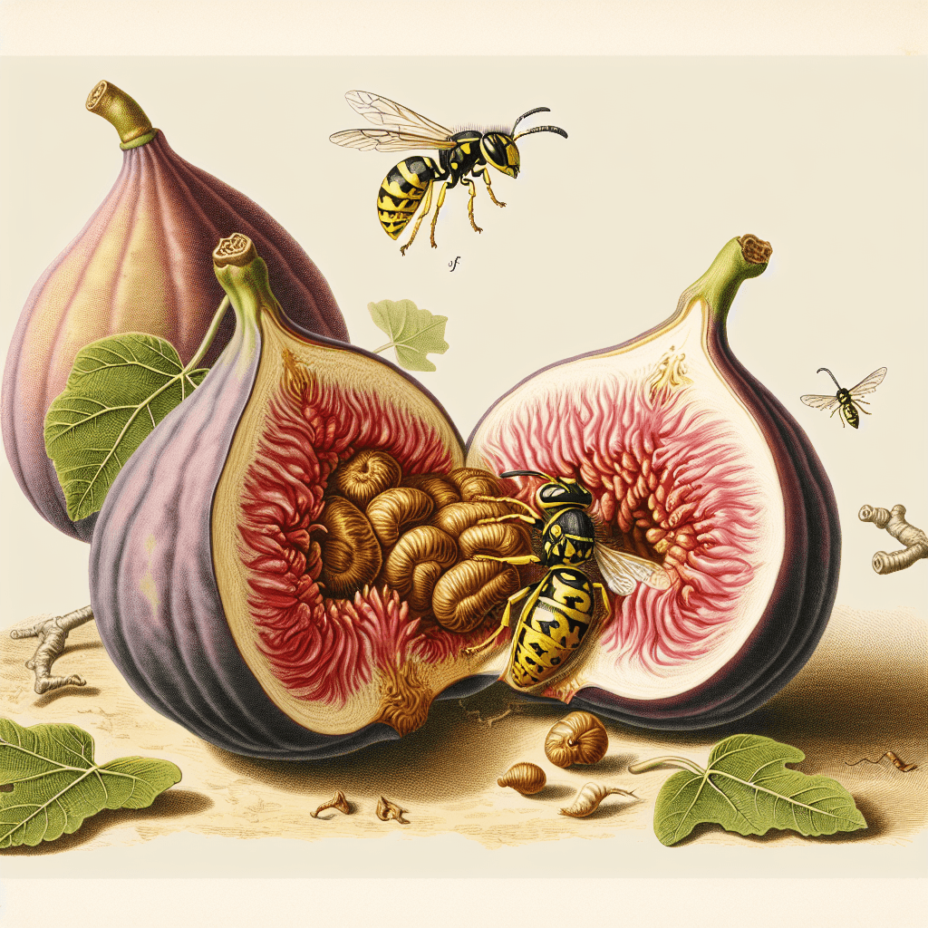 Why must a specific type of wasp die inside a fig for it to ripen?