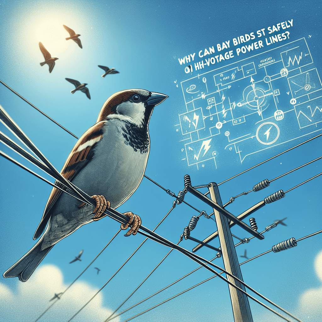 Why can birds sit safely on high-voltage power lines?