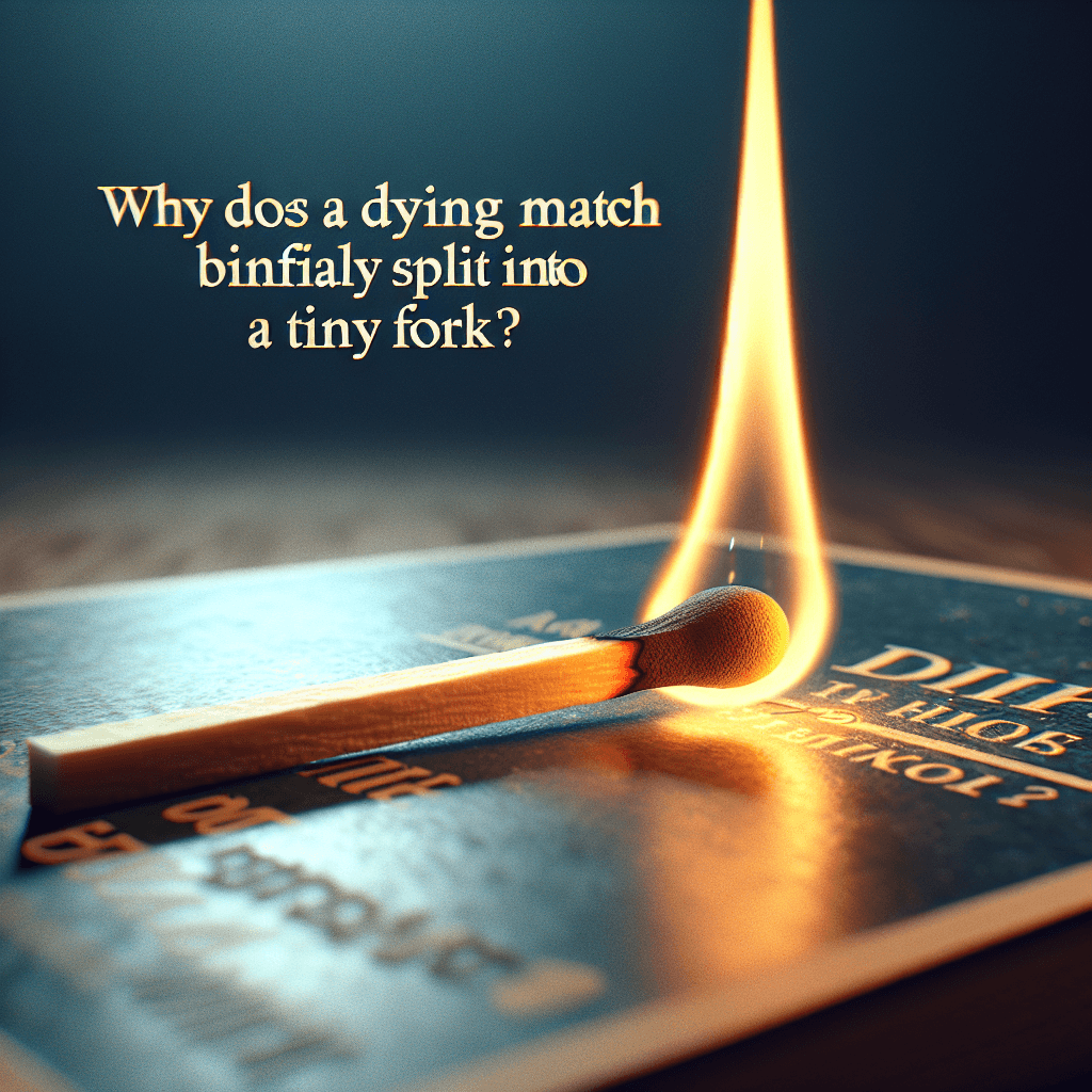 Why does a dying match flame briefly split into a tiny fork?