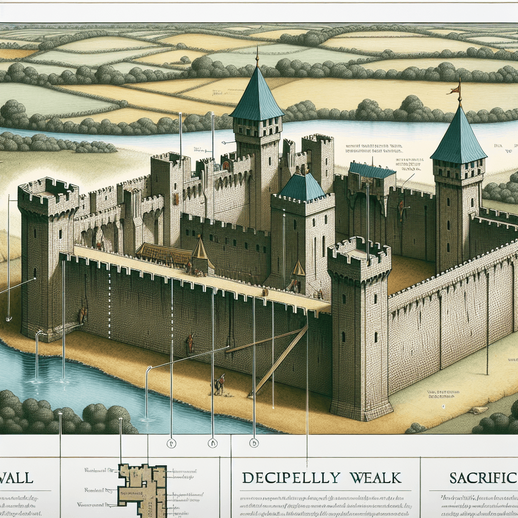 Why were some medieval castles built with a deliberately weak sacrificial wall?