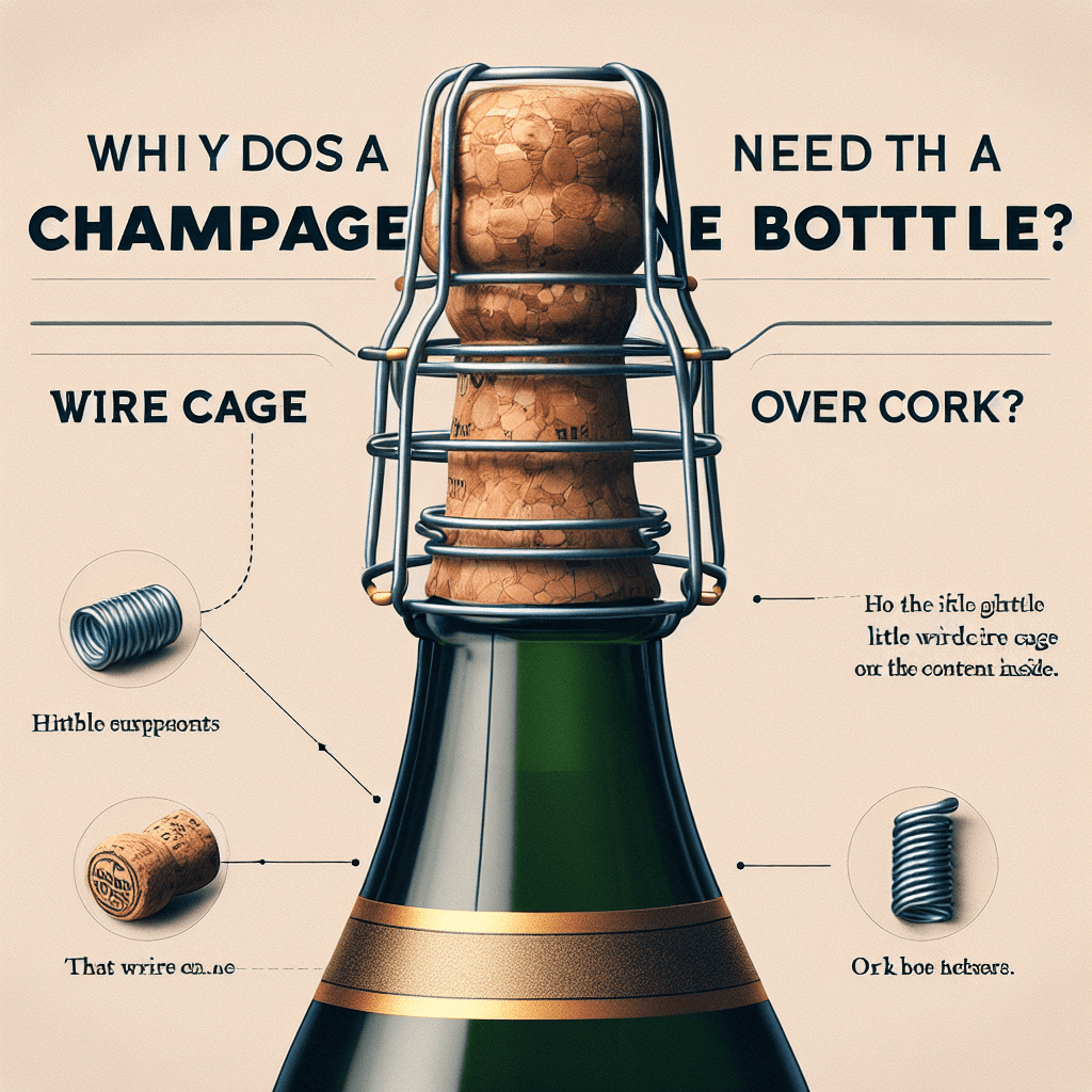 Why does a champagne bottle need that little wire cage over its cork?
