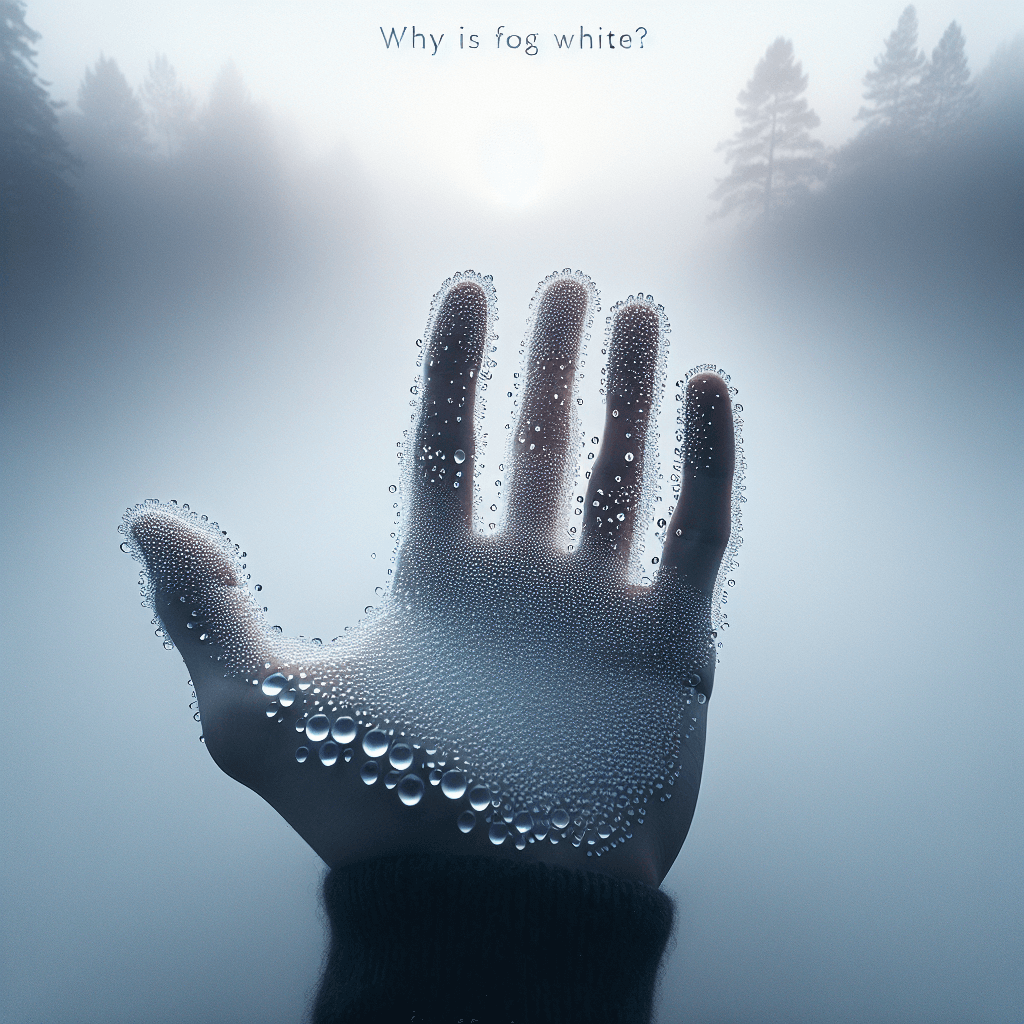 Why is fog white when it is just made of tiny clear water droplets?