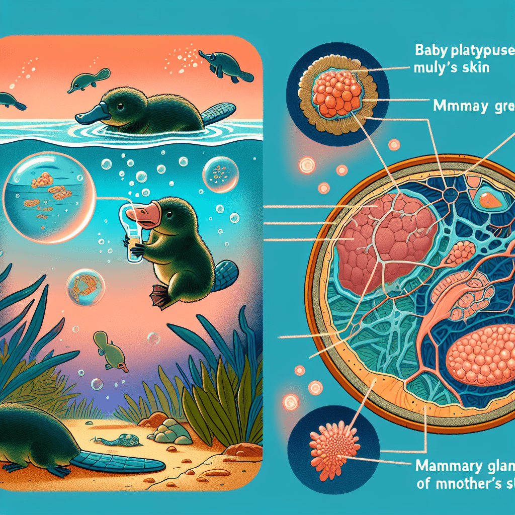 Why do baby platypuses drink milk that seeps directly out of their mother's skin?