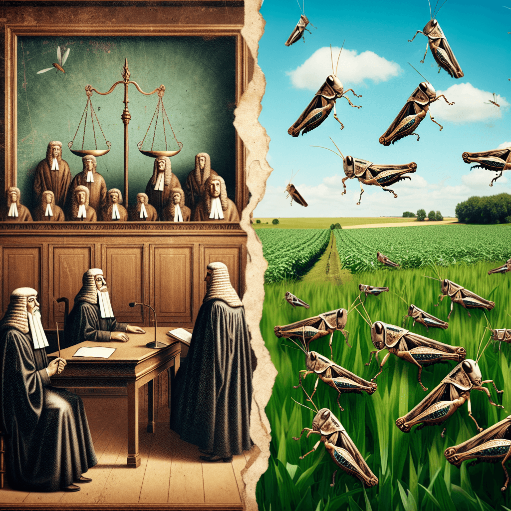 Why were grasshoppers once put on trial and excommunicated by the church?
