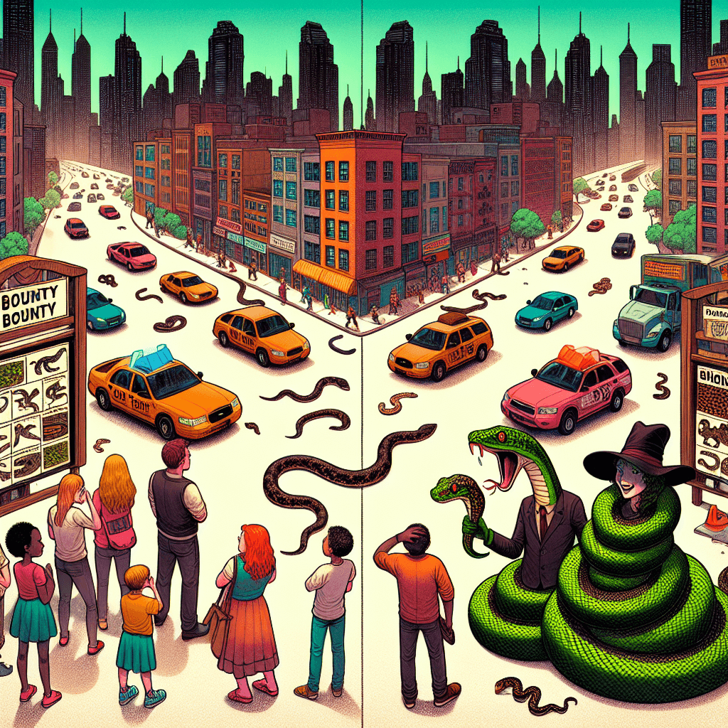 How did a bounty on snakes cause a city's snake problem to get much worse?