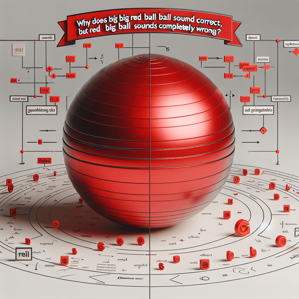 Why does big red ball sound correct, but red big ball sounds completely wrong?