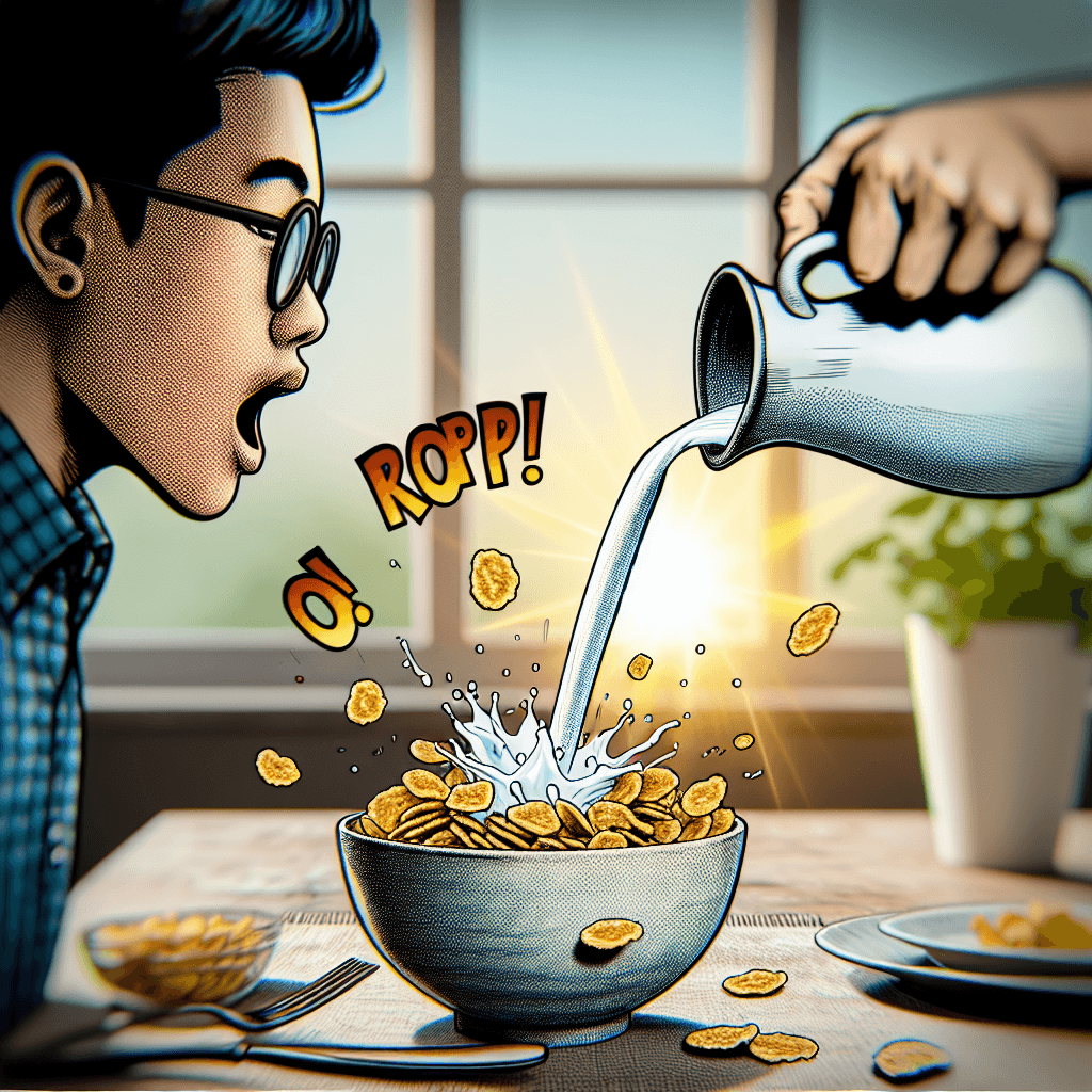 What makes some breakfast cereals crackle so loudly when you add milk?