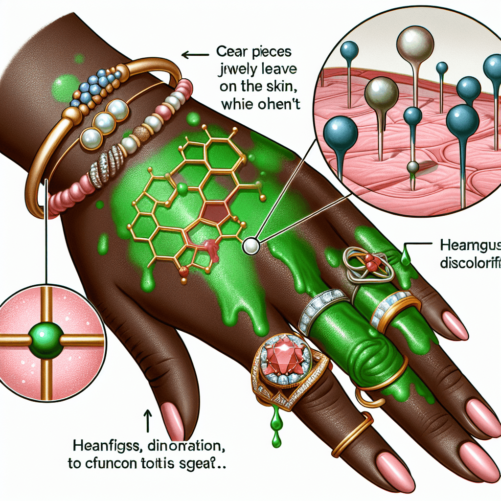 Why does some jewelry leave a green stain on your skin while other jewelry does not?