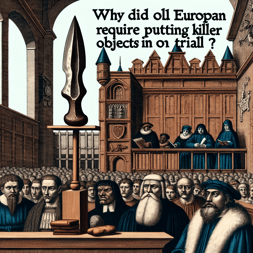 Why did old European laws require putting killer objects on trial?