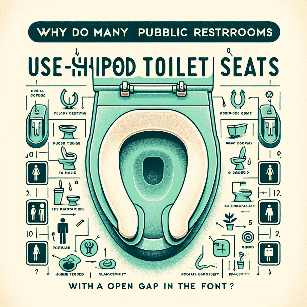 Why do many public restrooms use U-shaped toilet seats with an open gap in the front?