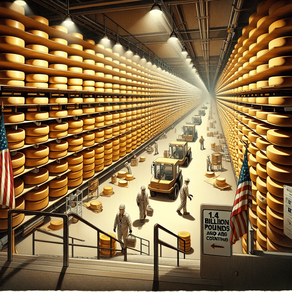 Why does the United States government maintain a massive underground stockpile of 1.4 billion pounds of cheese?